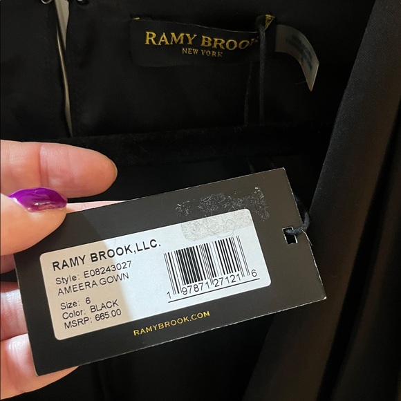 Ramy brook Ameera satin plunge gown - new with tags - Picture 5 of 7